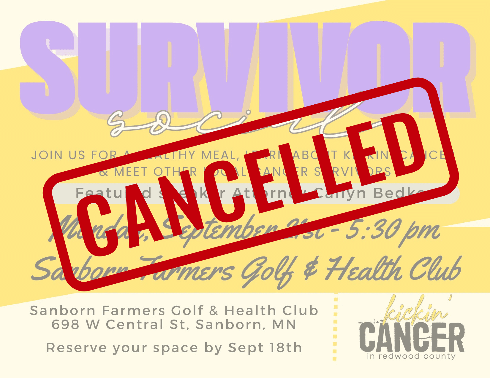 Cancel Sept Event